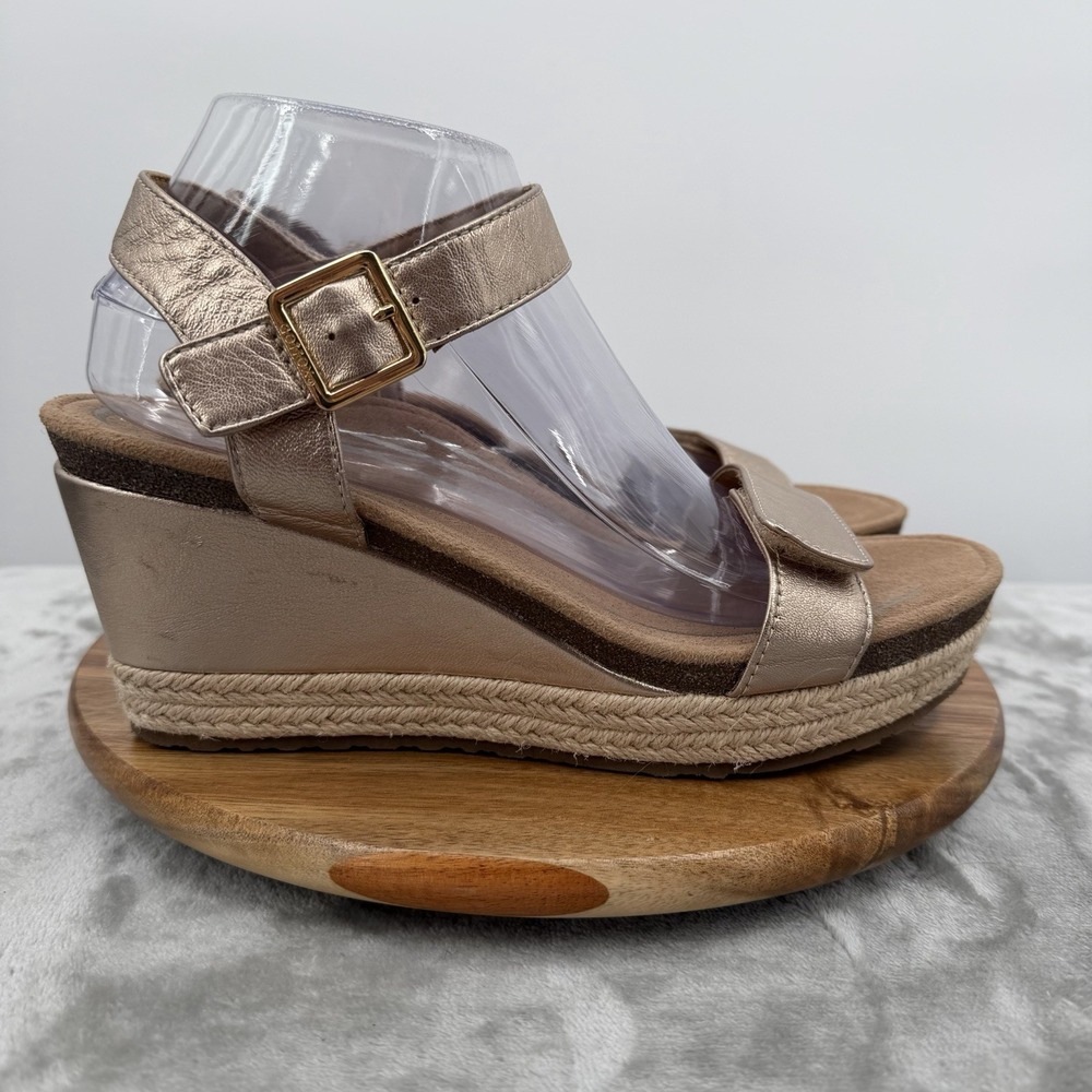 Aetrex Sydney Champagne Wedge Sandal Jute Size 10 EU 41 Espadrille